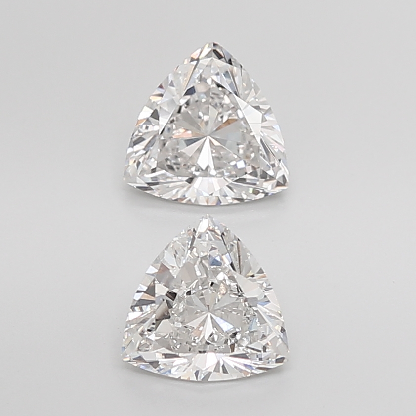 2.39 Ct VVS2 F Brilliant Cut Trilliant Lab Grown Diamond Pair