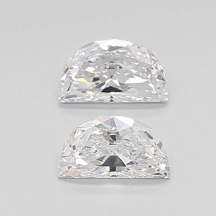 0.82 Ct VVS2 E Brilliant Cut Half Moon Lab Grown Diamond Pair