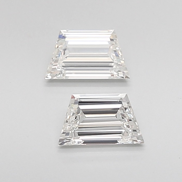 0.85CT H VVS2 Trapezoid Premium Natural Diamond Pair 6.2*3.6*2.1MM