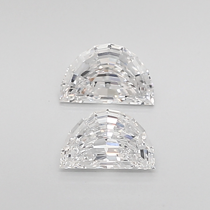 0.74CT F VVS2 Half Moon Refined Lab Grown Diamond Pair 5.95*3.75*2.2MM