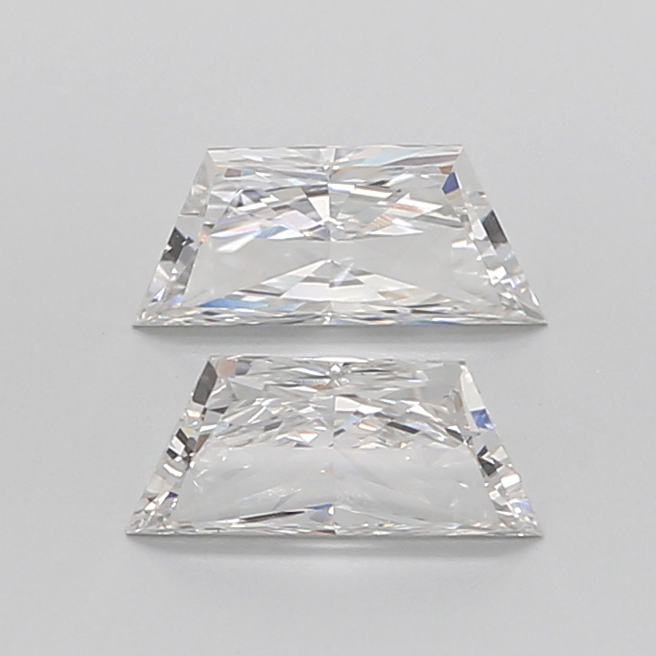 1.74CT F VVS2 Trapezoid Lab Grown Diamond Pair 9.55*4.4*2.75MM