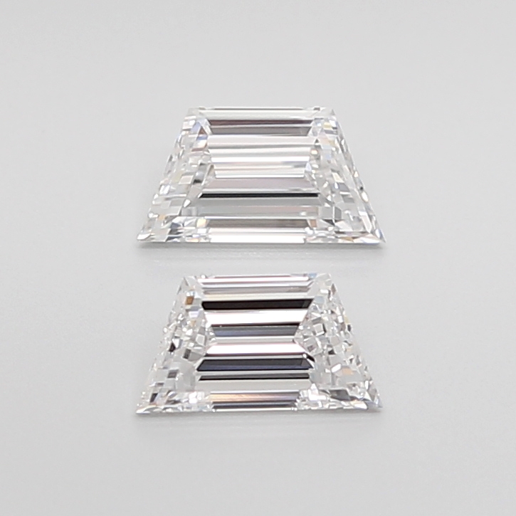 0.64CT F VVS2 Trapezoid Natural Diamond Pair 5.85*3.2*2.15MM