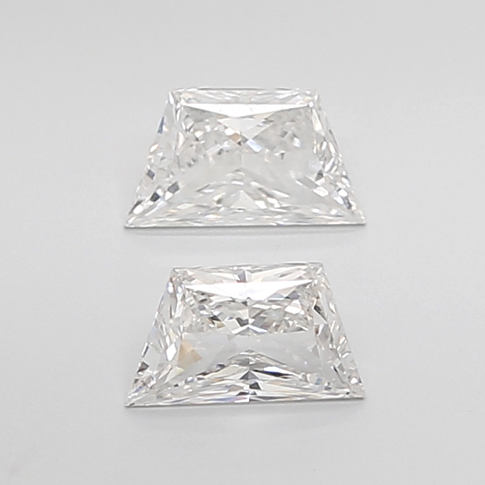 1.01CT F VVS2 Trapezoid Lab Grown Diamond Pair 6.9*4*2.5MM