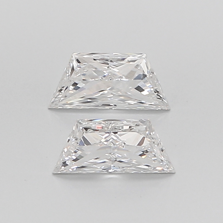 1.24CT E VVS2 Trapezoid Lab Grown Diamond Pair 8*4*2.6MM
