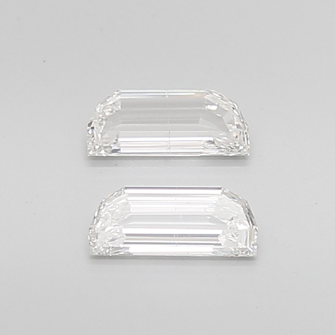 0.61 Ct SI1 H Step Cut Half Moon Precision Selected Diamond Pair