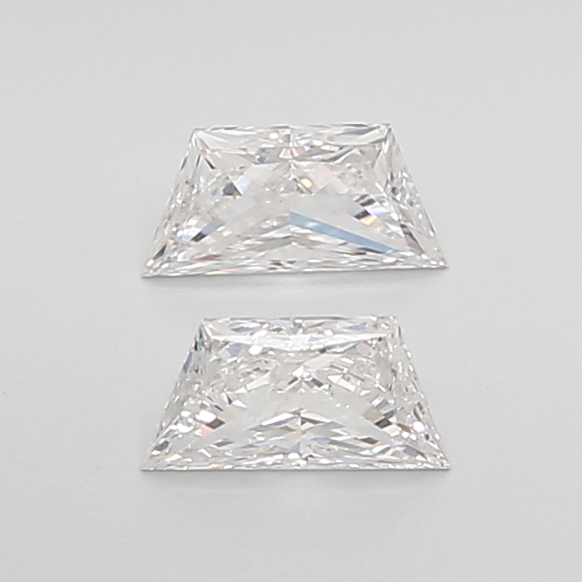 0.50 Ct VVS2 F Brilliant Cut Trapezoid Lab Grown Diamond Pair