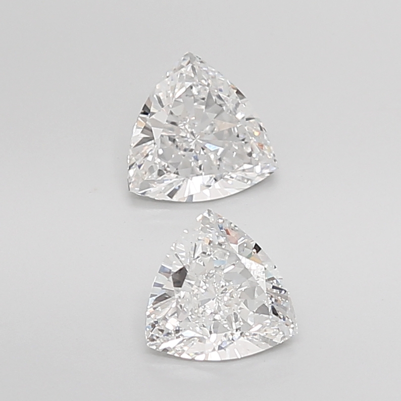 2.02CT F VVS2 Trilliant Lab Grown Diamond Pair 7.1*7.1*3.3MM