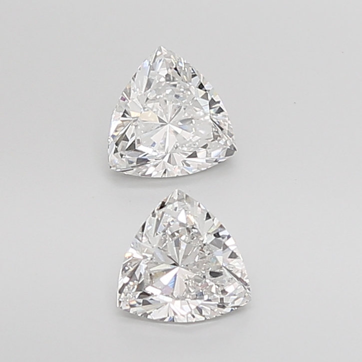 1.89CT F VVS2 Trilliant Lab Grown Diamond Pair 6.7*6.7*3.6MM