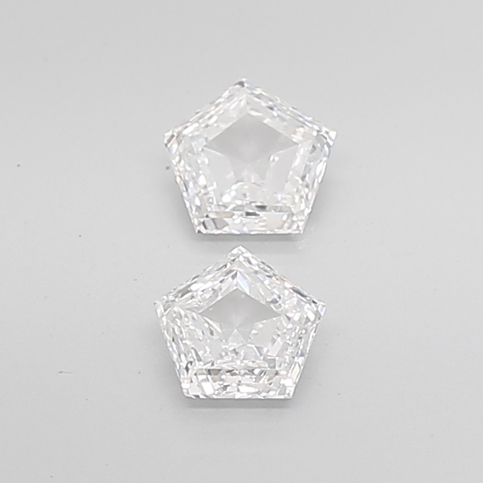 0.87 Ct VVS2 F Step Cut Pentagonal High Precision Diamond Pair