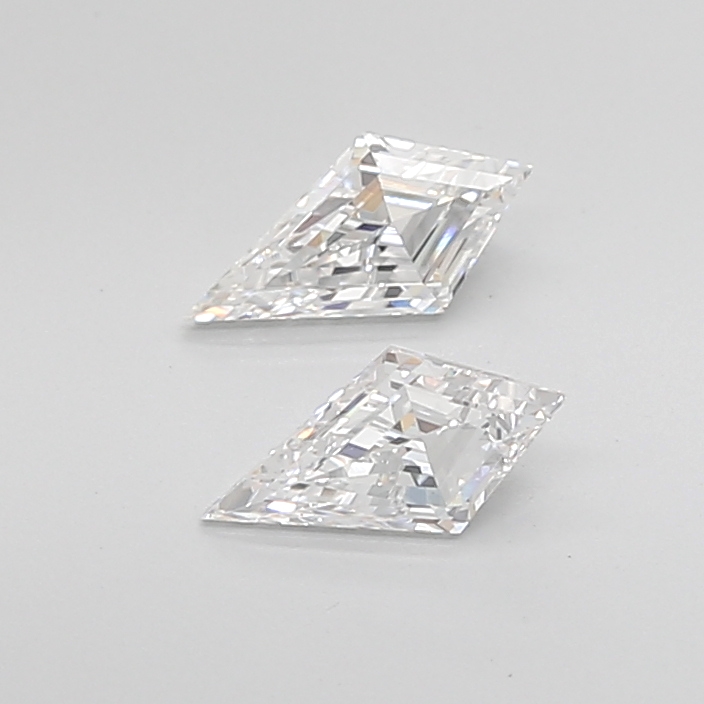 0.74 Ct VVS2 F Step Cut Kite Designer Grade Diamond Pair