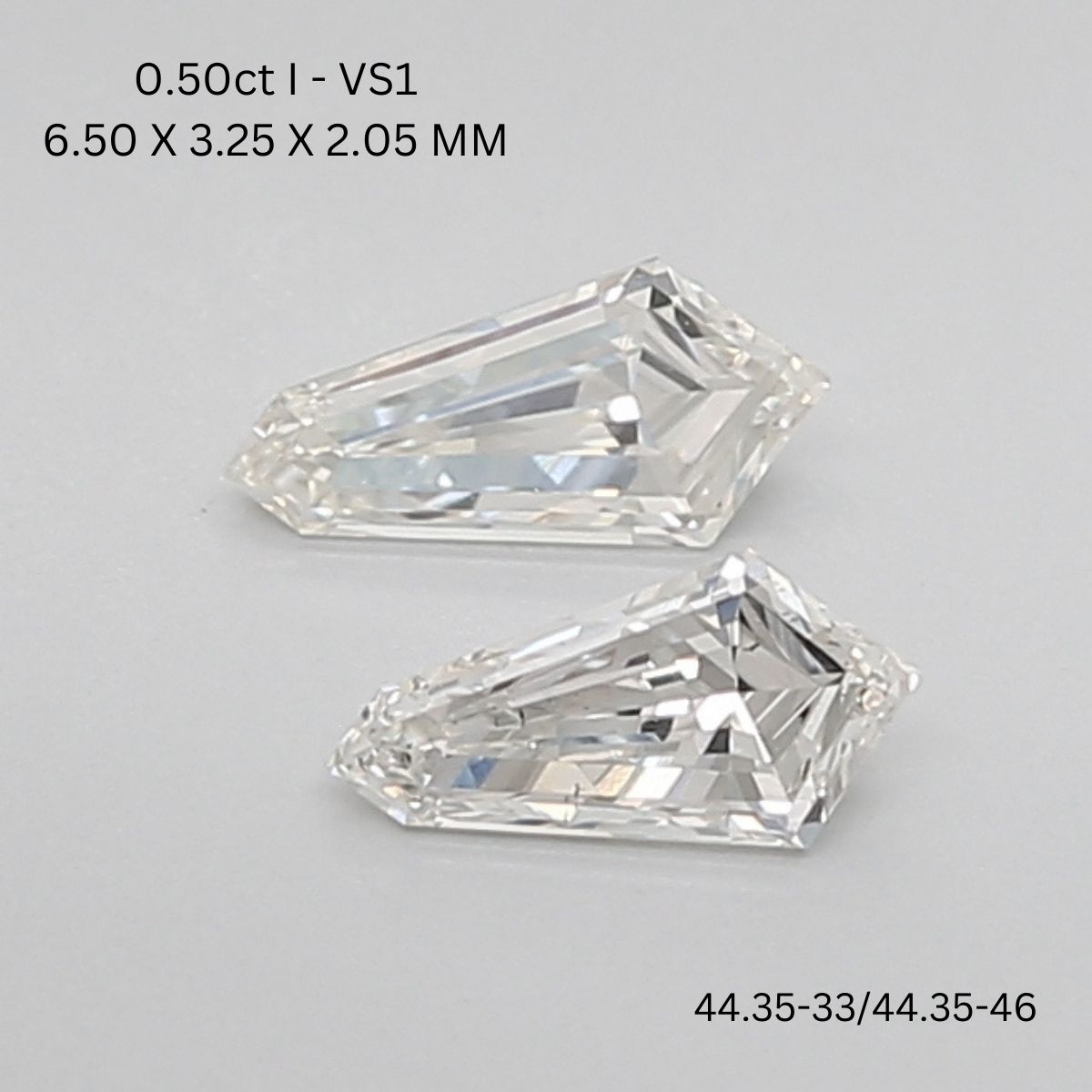 0.5 CT I VS1 SHIELD diamond Pairs Inventory