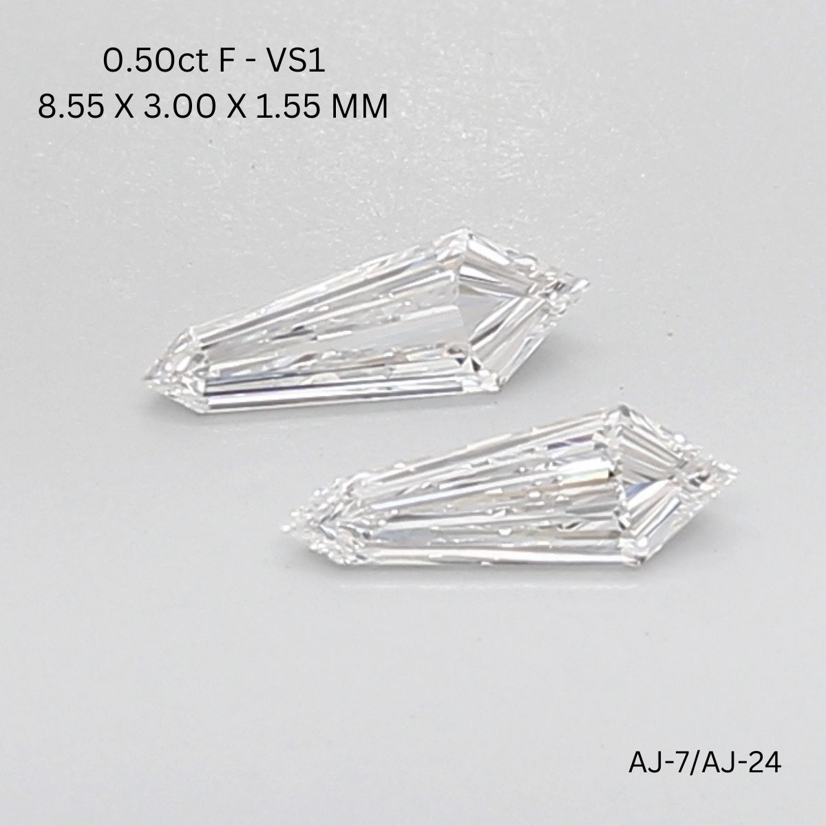 0.5 CT F VVS2 SHIELD diamond Pairs Inventory