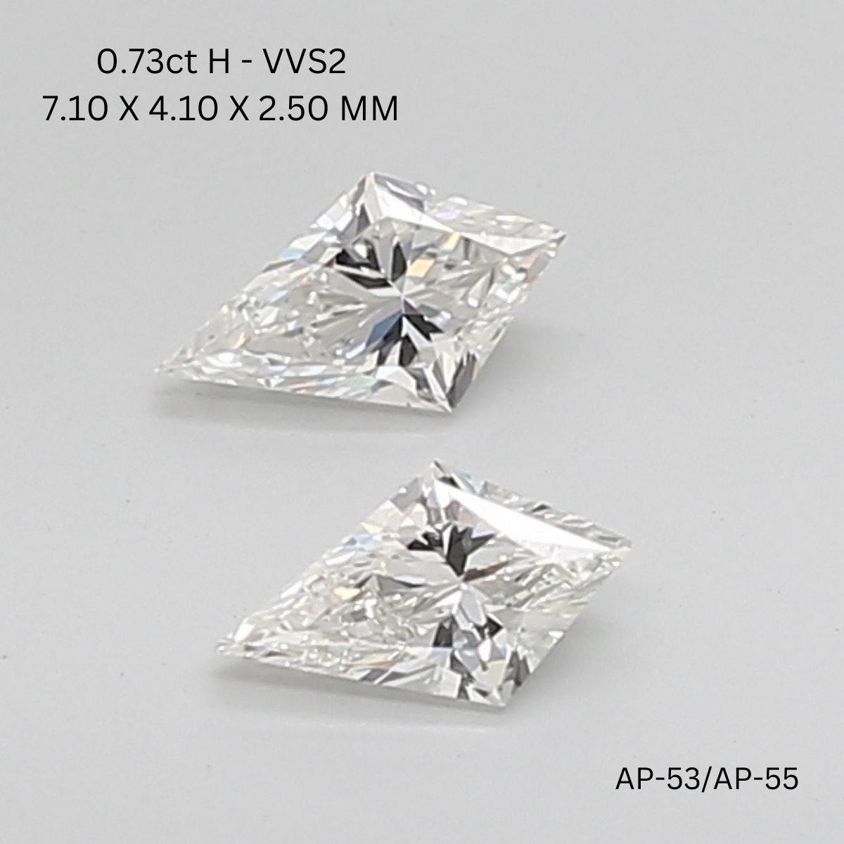 0.73 CT H VVS2 KITE diamond Pairs Inventory