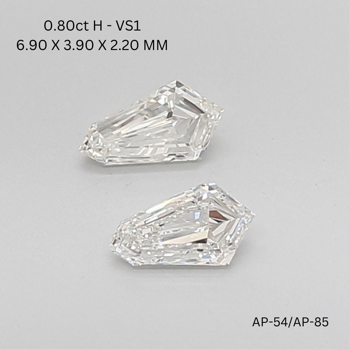 0.8 CT H VS1 SHIELD diamond Pairs Inventory