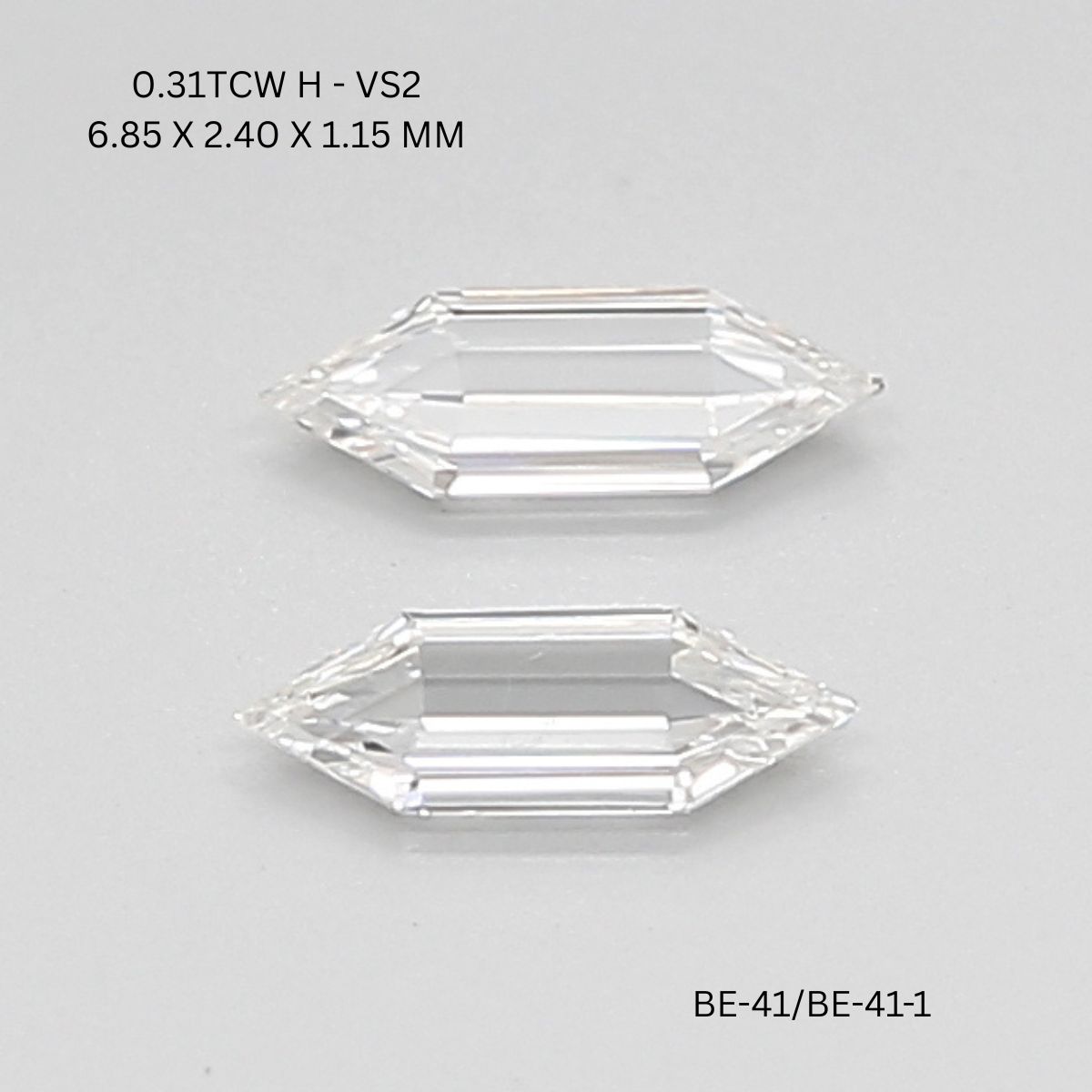 0.31 CT H VS2 HEXAGONAL diamond Pairs Inventory