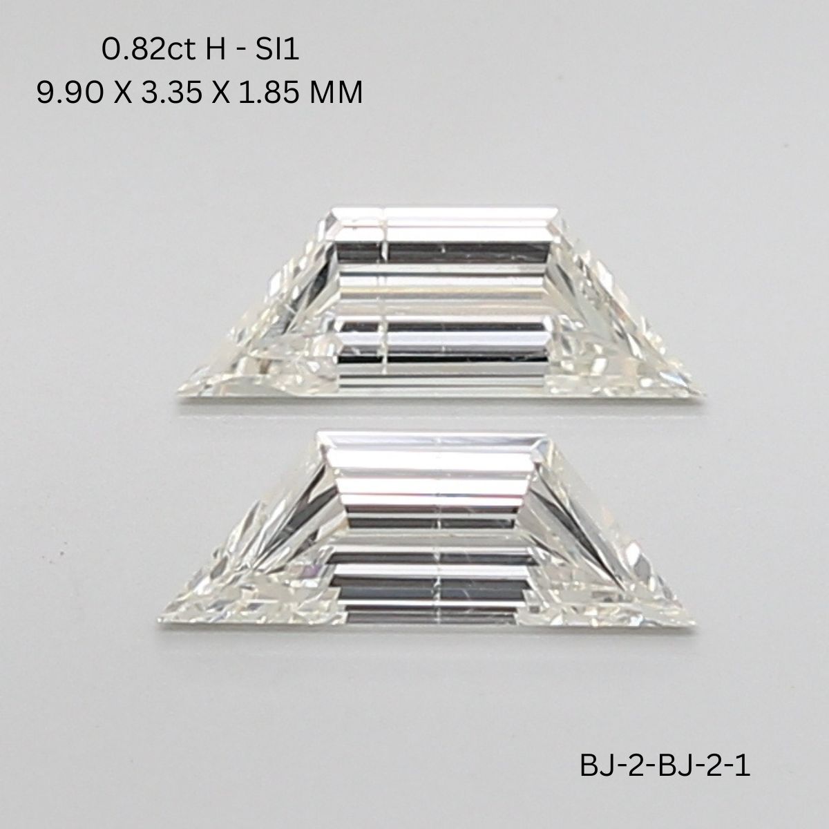 0.82 CT H SI1 TRAPEZOID diamond Pairs Inventory
