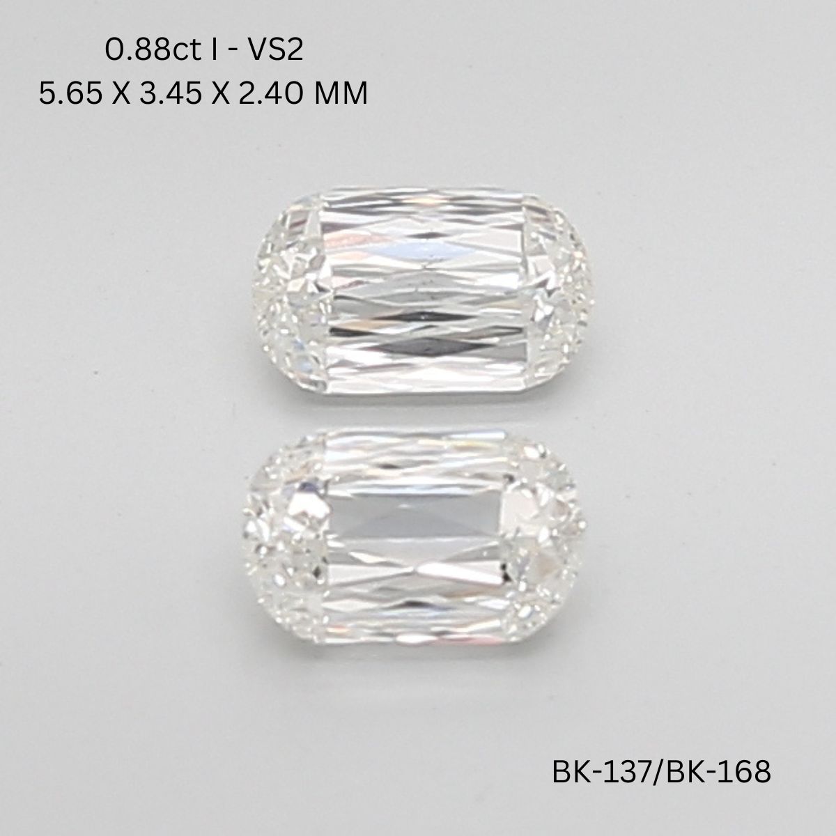 0.88 CT I VS2 ASHOKA diamond Pairs Inventory