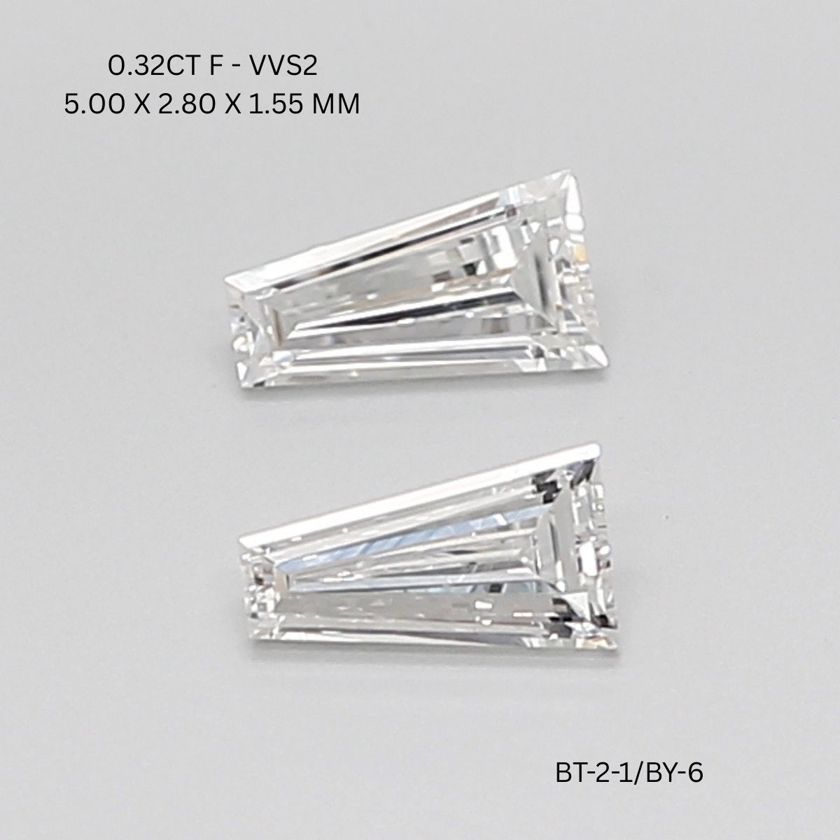 0.32 CT F VVS2 TAPER diamond Pairs Inventory