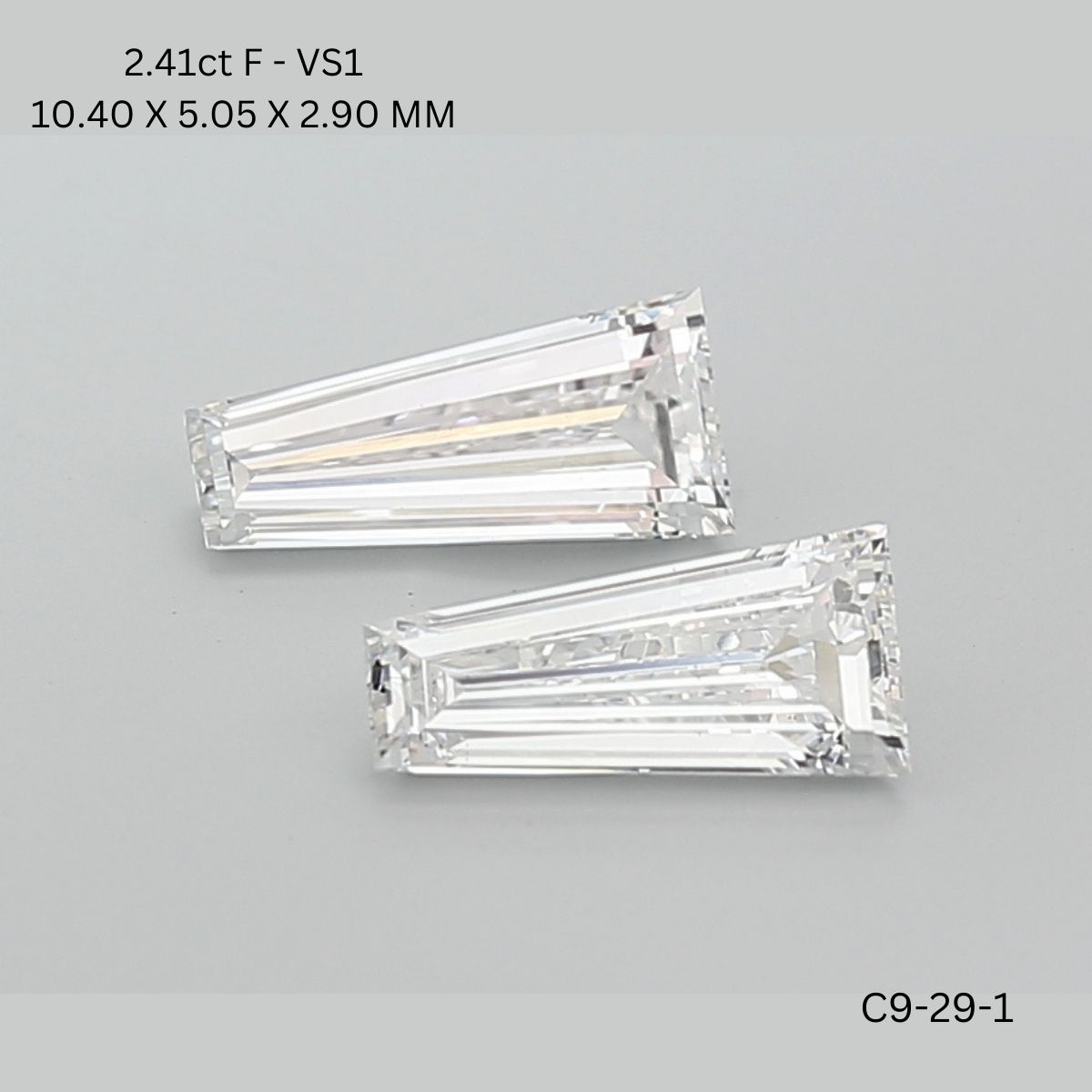 2.41 CT F VS1 TAPER diamond Pairs Inventory