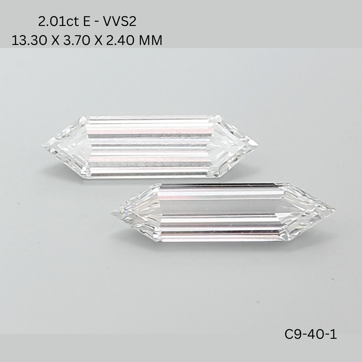 2.01 CT E VVS2 HEXAGONAL diamond Pairs Inventory