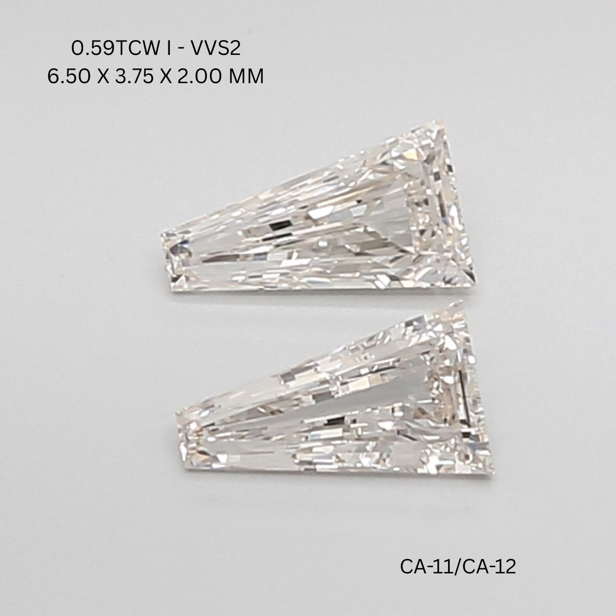 0.59 CT I VVS2 TAPER diamond Pairs Inventory