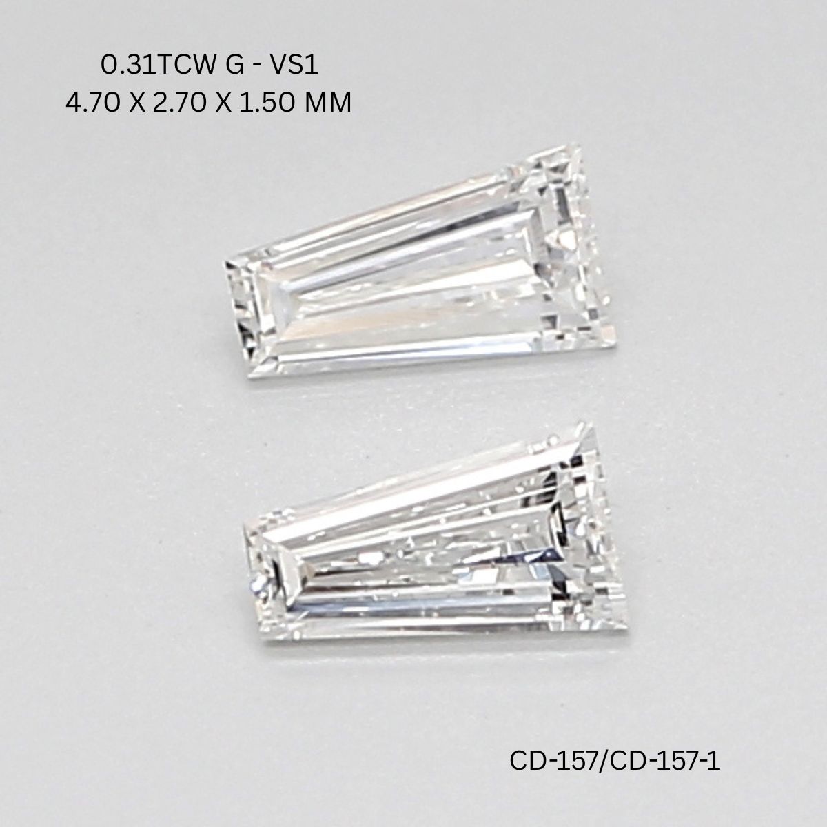 0.31 CT G VS1 TAPER diamond Pairs Inventory