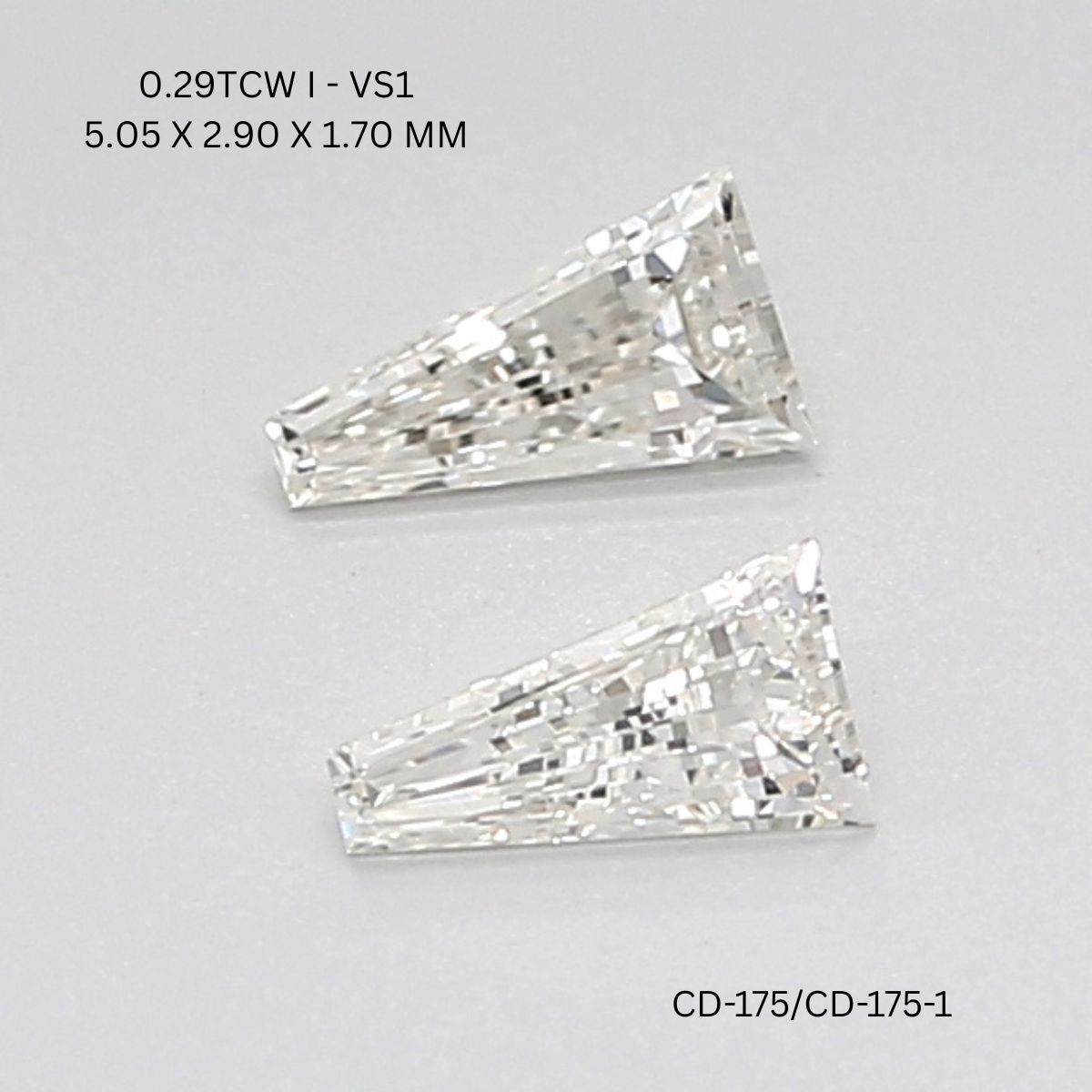 0.29 CT I VS1 TAPER diamond Pairs Inventory