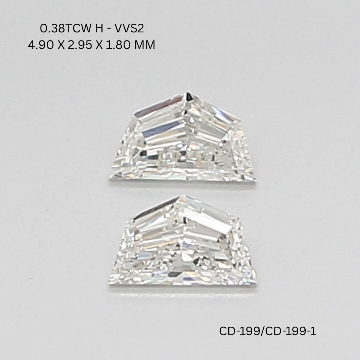 0.38 CT H VVS2 CADILLAC diamond Pairs Inventory