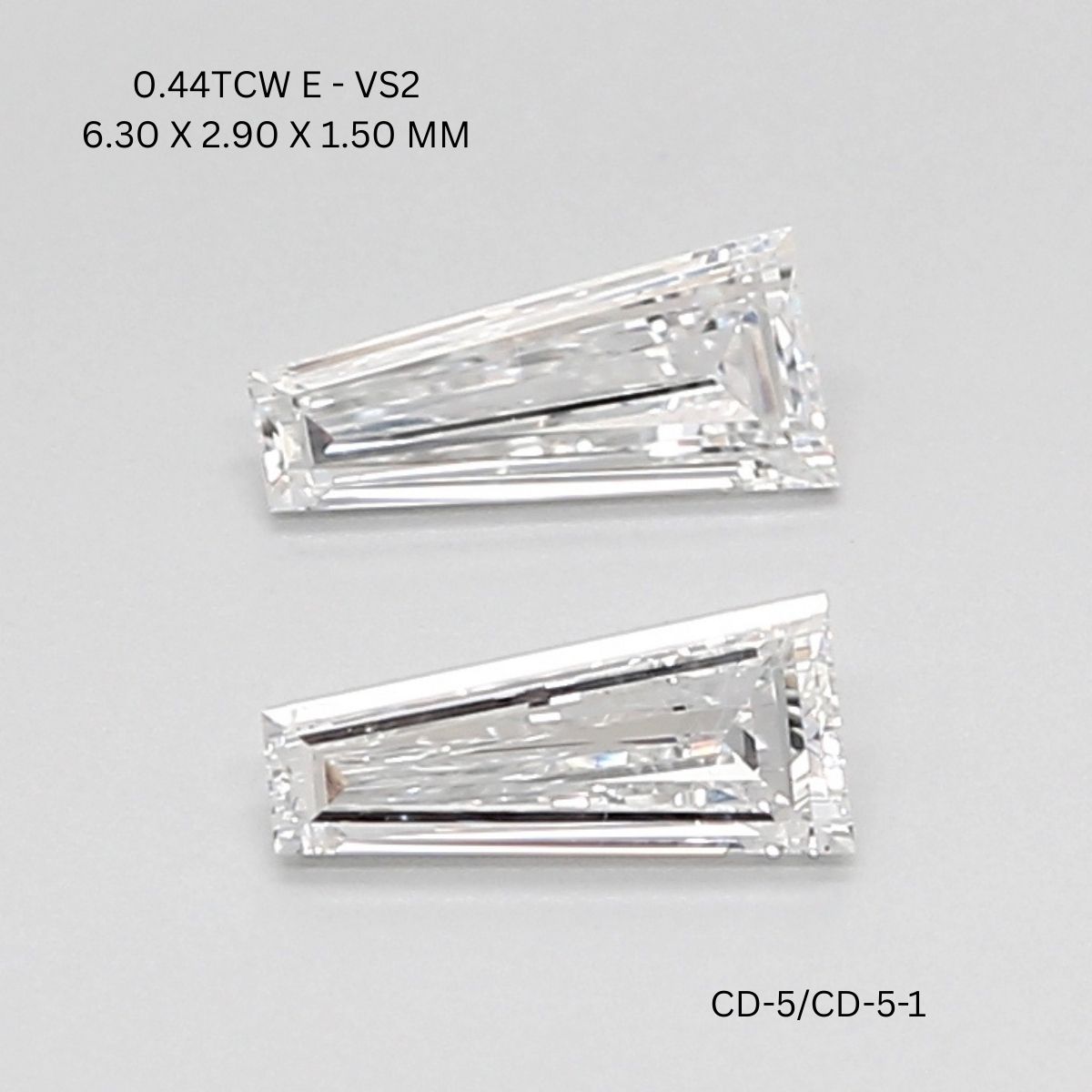 0.44 CT E VS2 TAPER diamond Pairs Inventory