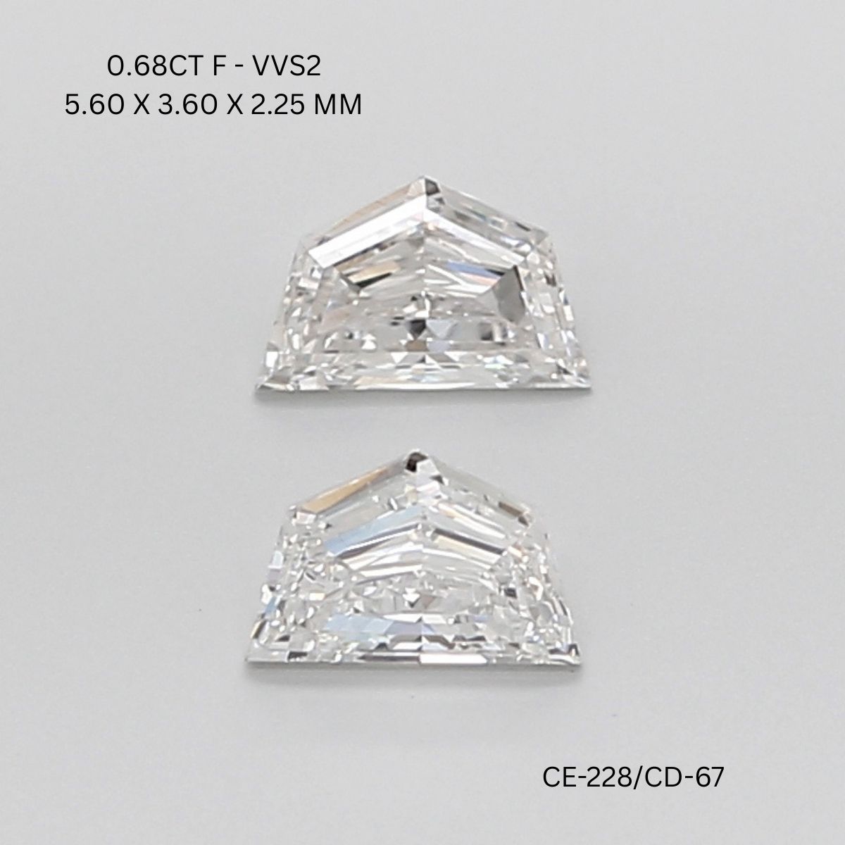 0.68 CT F VVS2 CADILLAC diamond Pairs Inventory