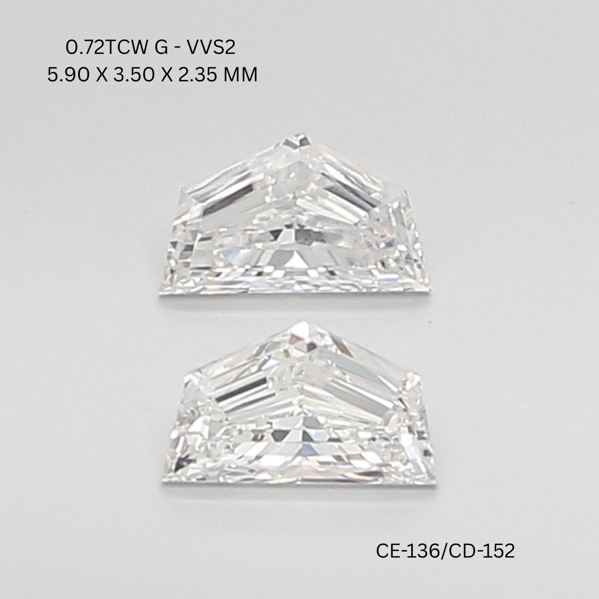 0.72 CT G VVS2 CADILLAC diamond Pairs Inventory