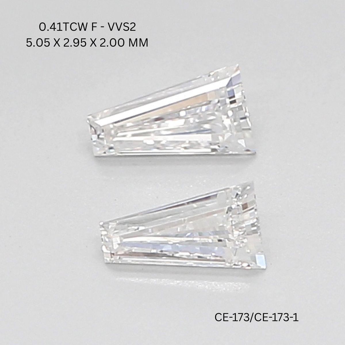 0.41 CT F VVS2 TAPER diamond Pairs Inventory