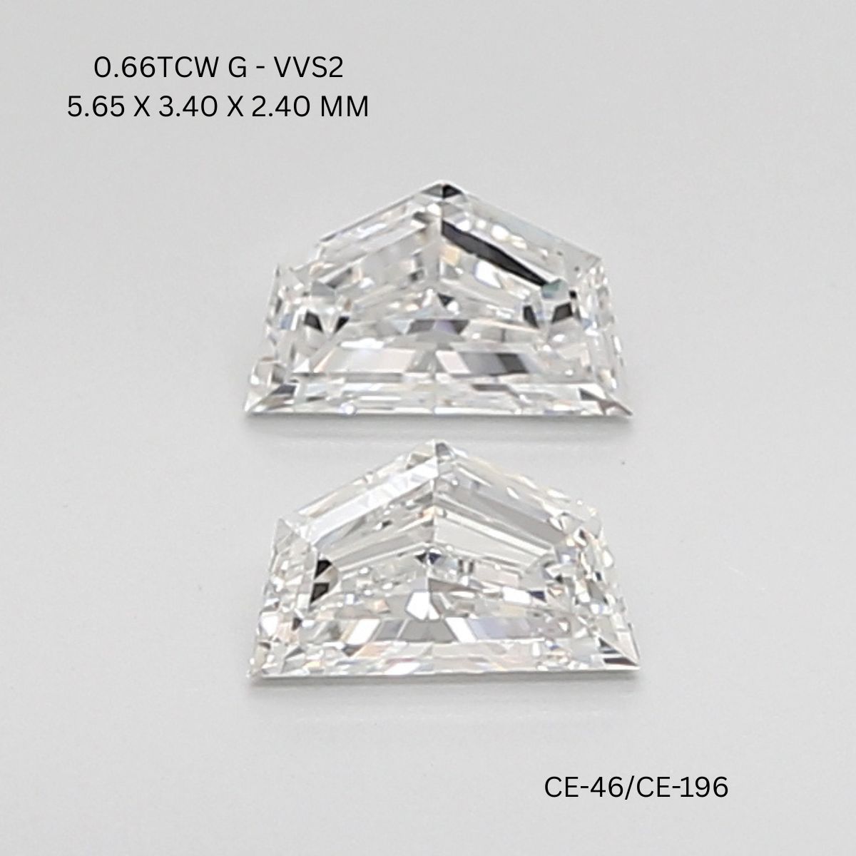 0.66 CT G VVS2 CADILLAC diamond Pairs Inventory