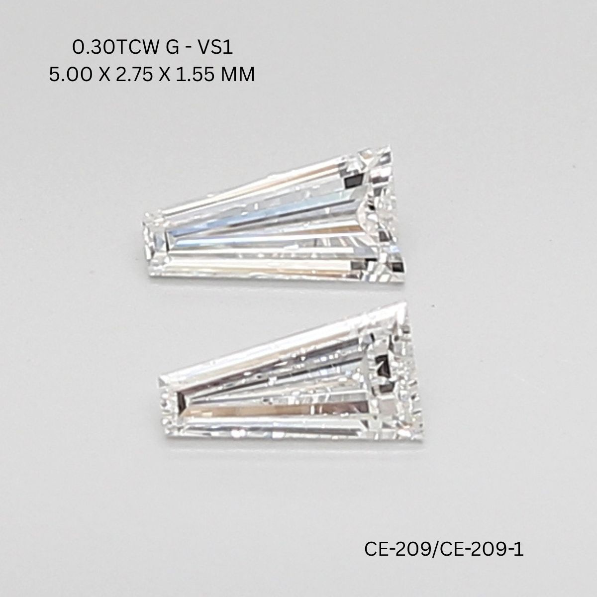 0.3 CT G VS1 TAPER diamond Pairs Inventory