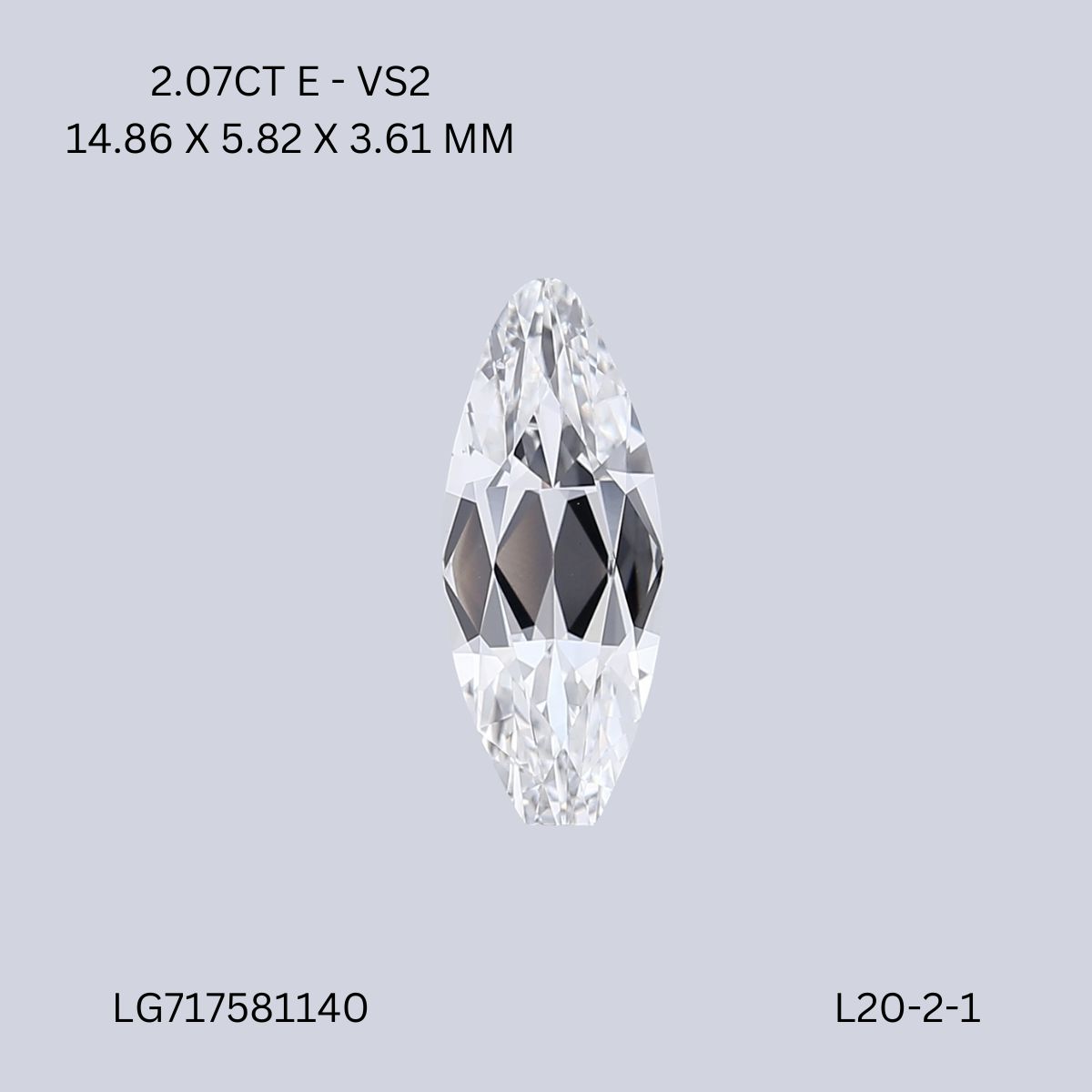 2.07 CT F VS2 MARQUISE diamond Fancy Shape