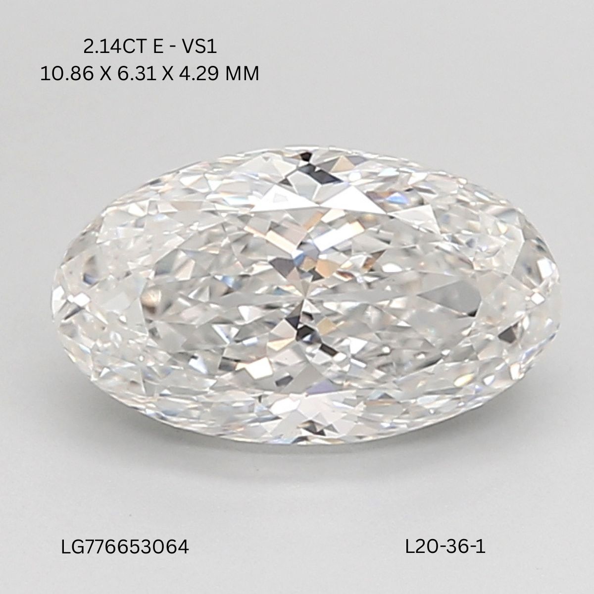 2.14 CT E VS1 OVAL diamond Fancy Shape