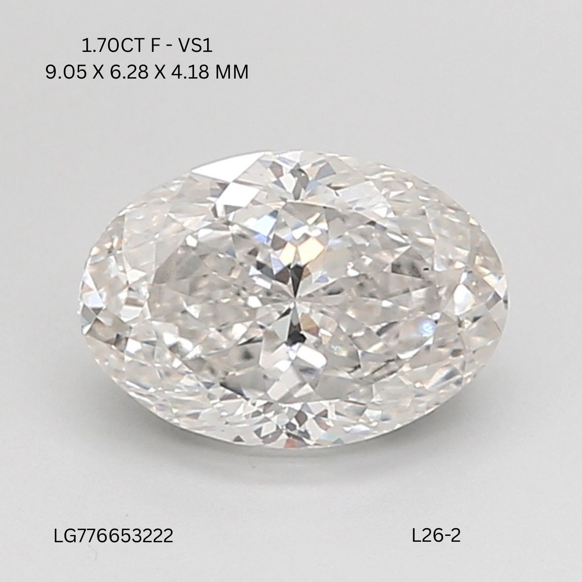 1.70 CT F VS1 OVAL diamond Fancy Shape