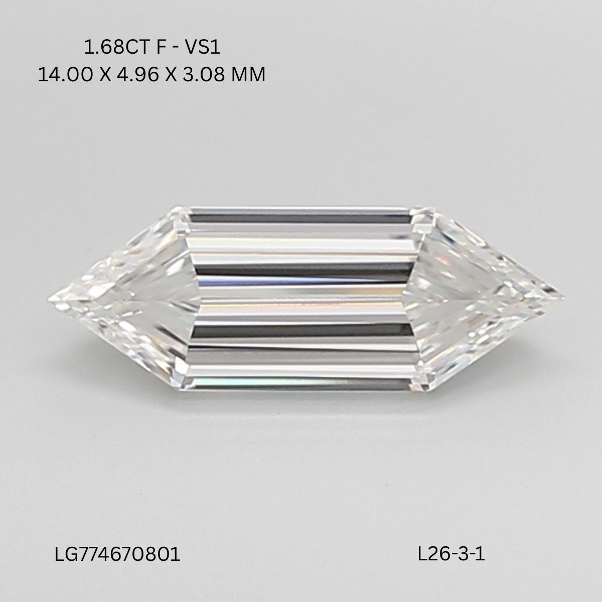 1.68 CT F VS1 HEXAGONAL diamond Fancy Shape