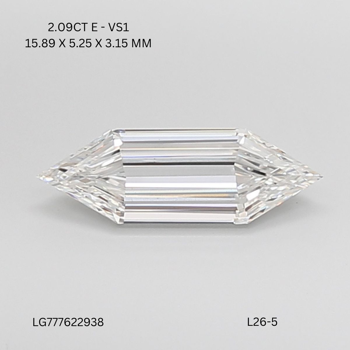 2.09 CT E VS1 HEXAGONAL diamond Fancy Shape