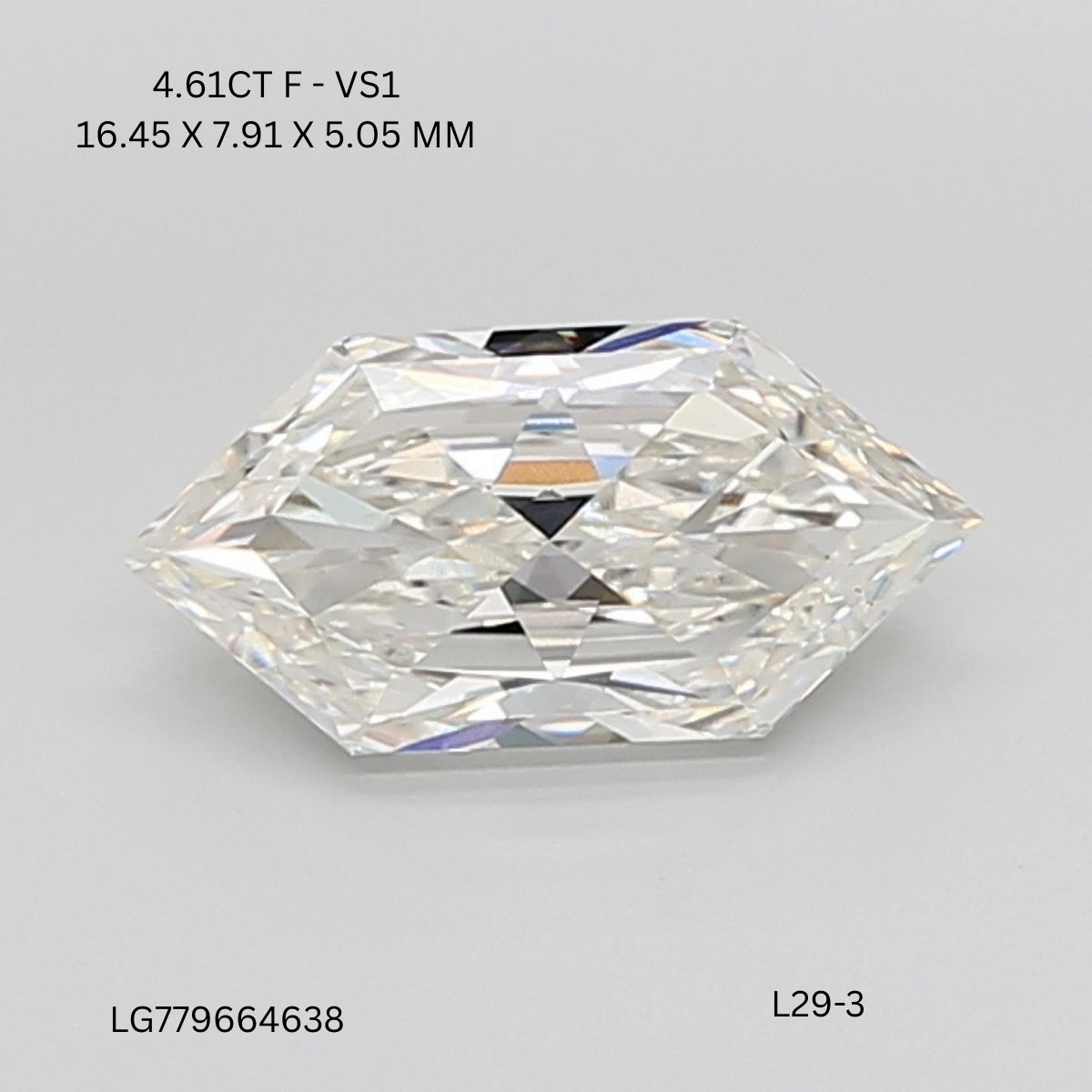 4.61 CT F VS1 HEXAGONAL diamond Fancy Shape
