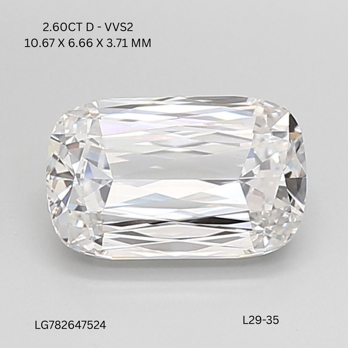 2.60 CT D VVS2 ASHOKA diamond Fancy Shape
