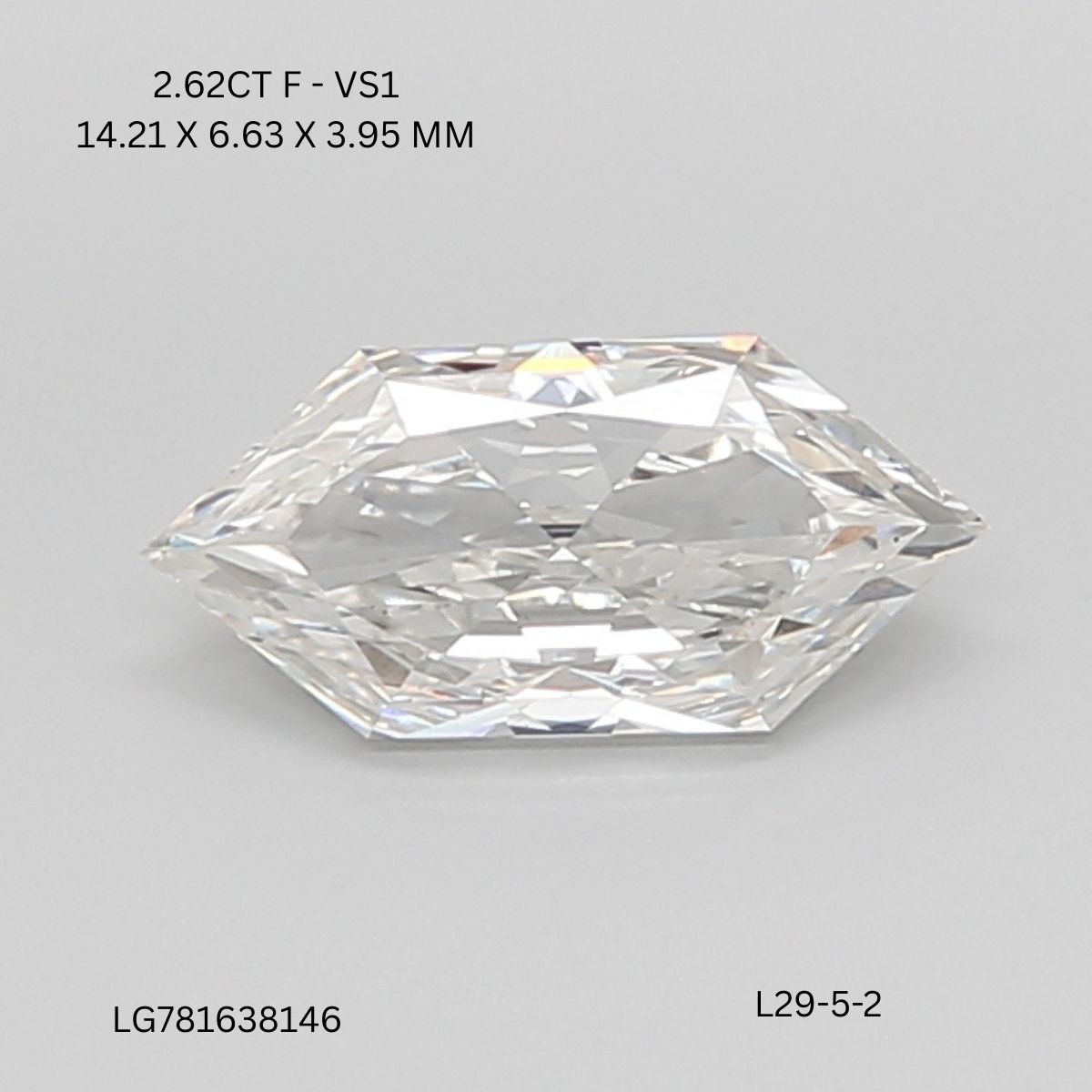 2.62 CT F VS1 HEXAGONAL diamond Fancy Shape