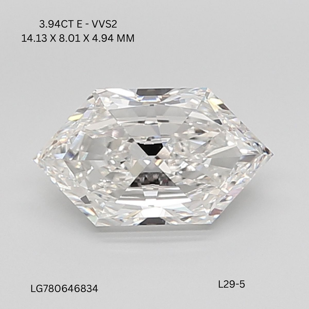 3.94 CT E VVS2 HEXAGONAL diamond Fancy Shape
