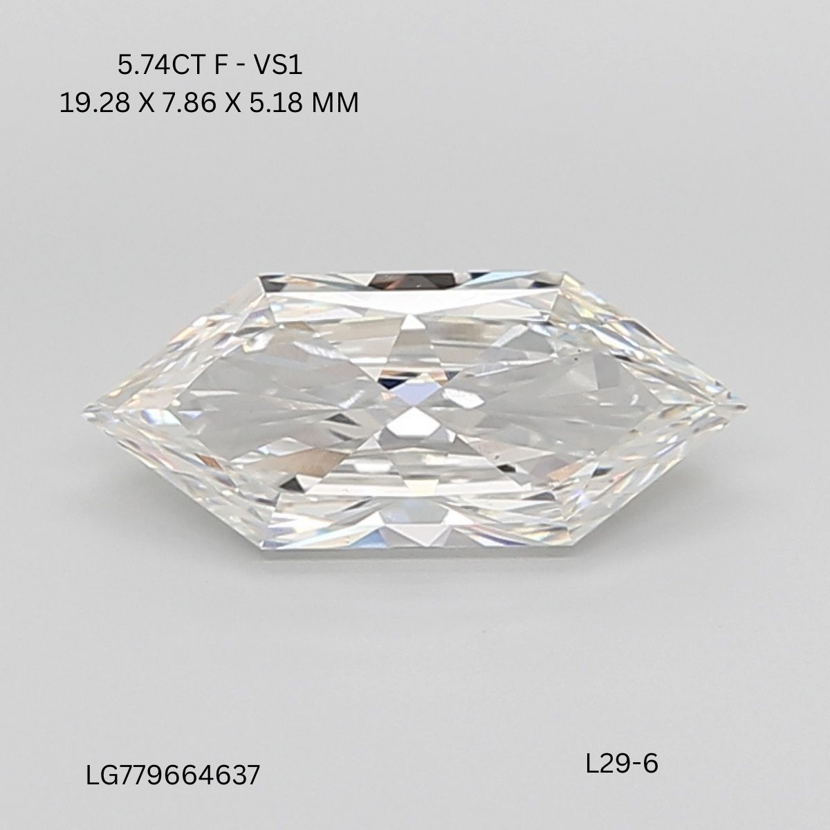5.74 CT F VS1 HEXAGONAL diamond Fancy Shape