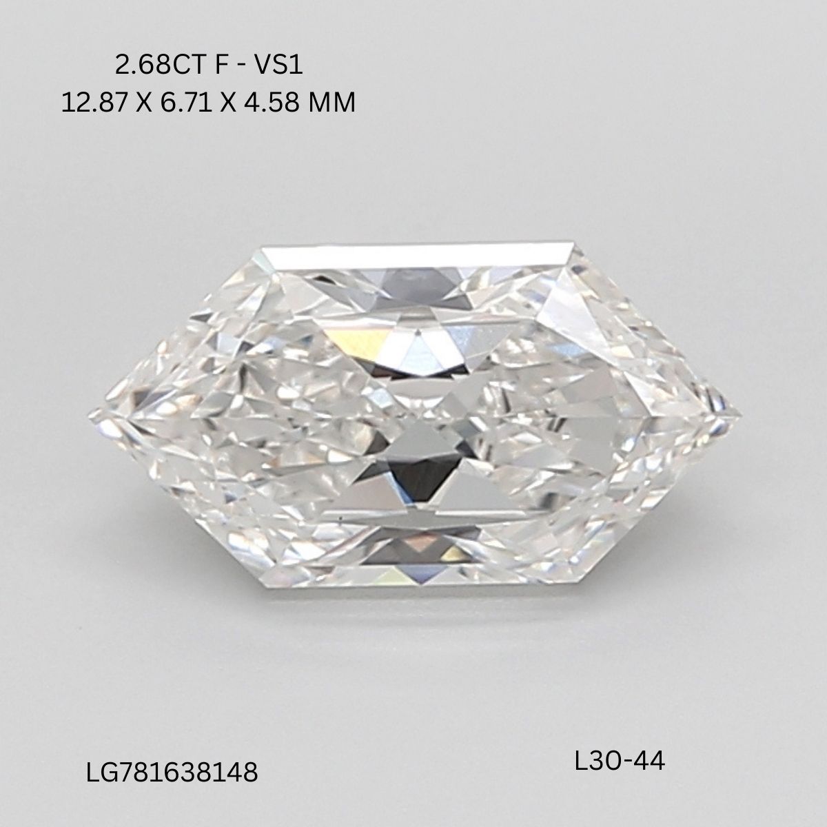 2.68 CT F VS1 HEXAGONAL diamond Fancy Shape