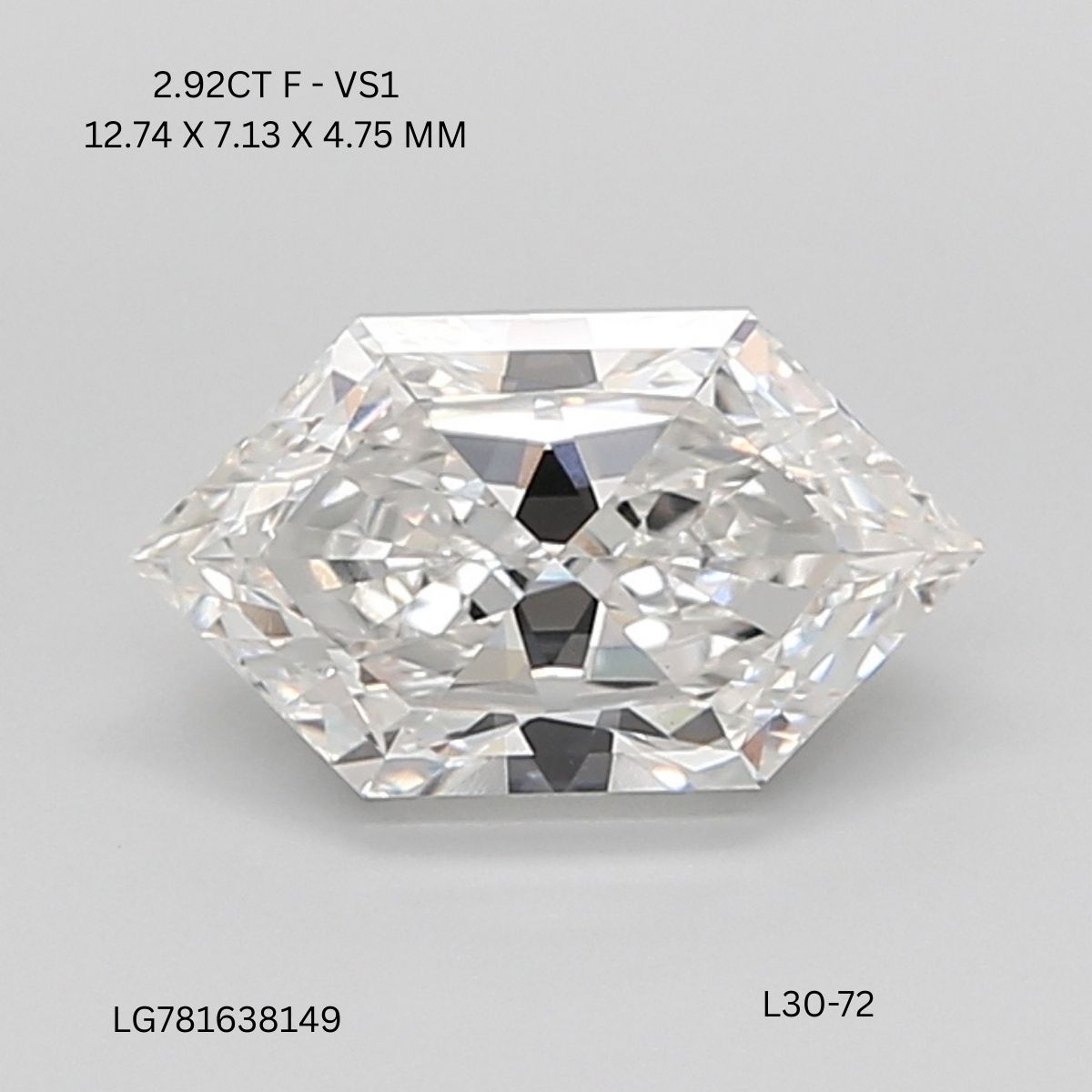2.92 CT F VS1 HEXAGONAL diamond Fancy Shape