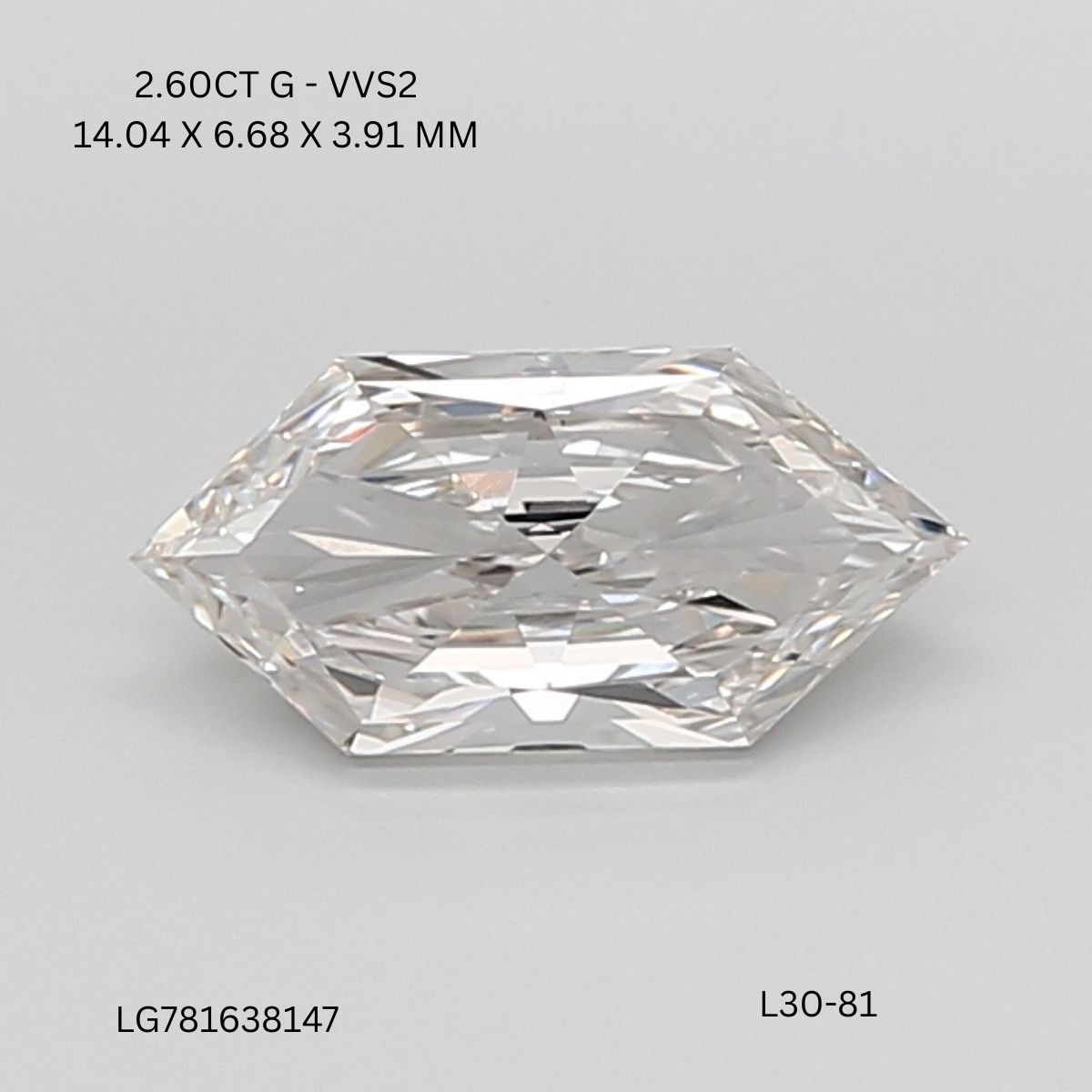 2.60 CT G VVS2 HEXAGONAL diamond Fancy Shape