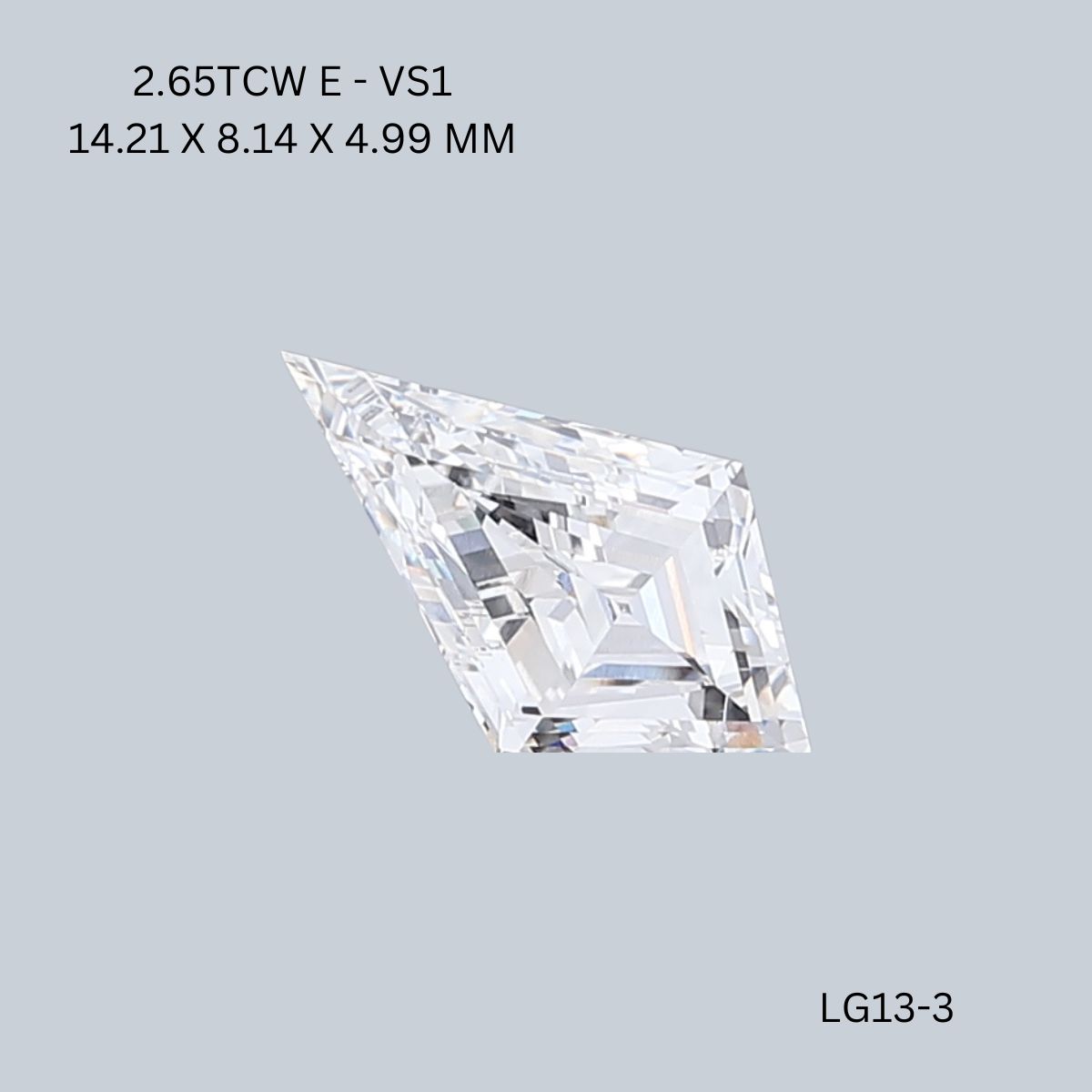 2.65 CT E VS1 KITE diamond Fancy Shape