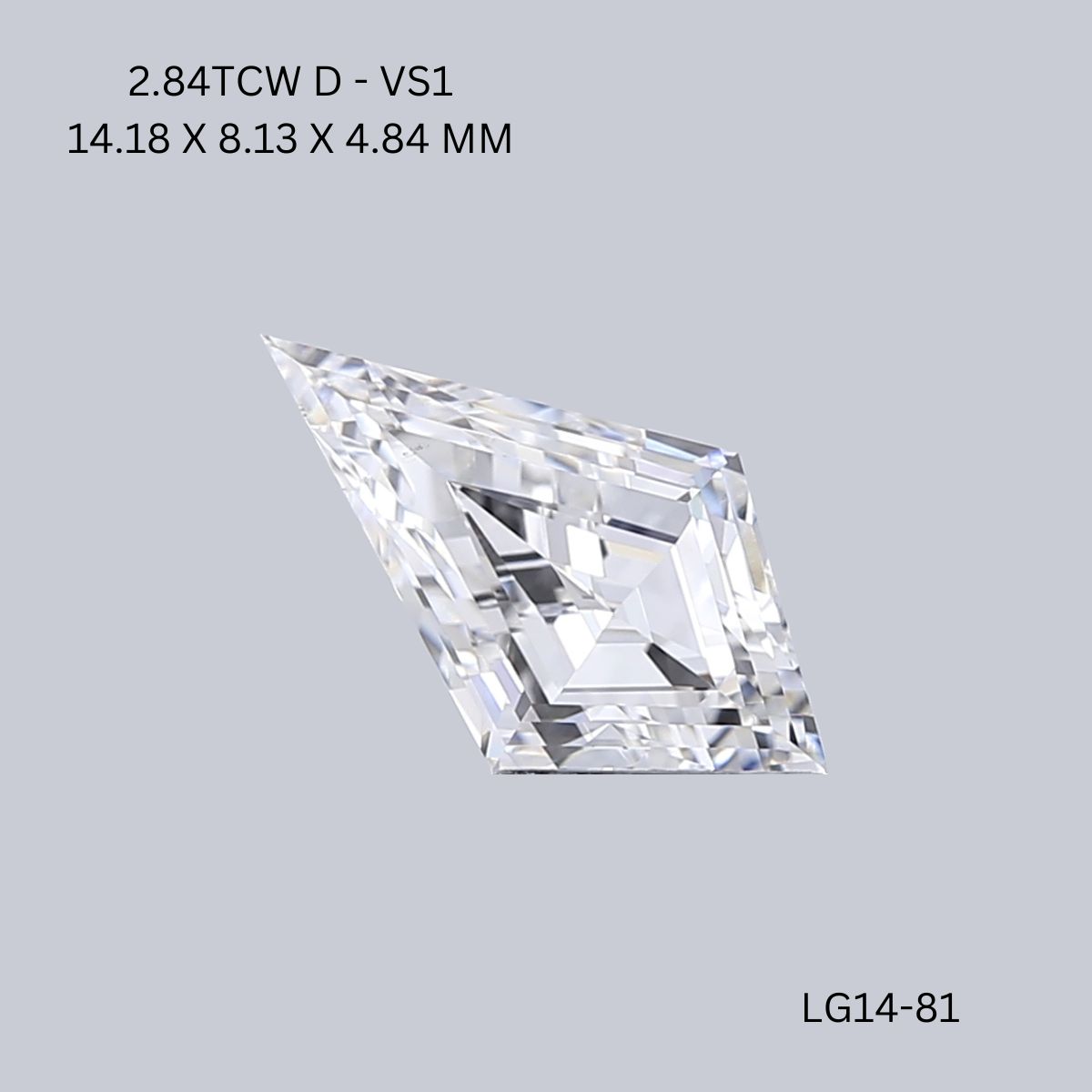 2.84 CT D VS1 KITE diamond Fancy Shape