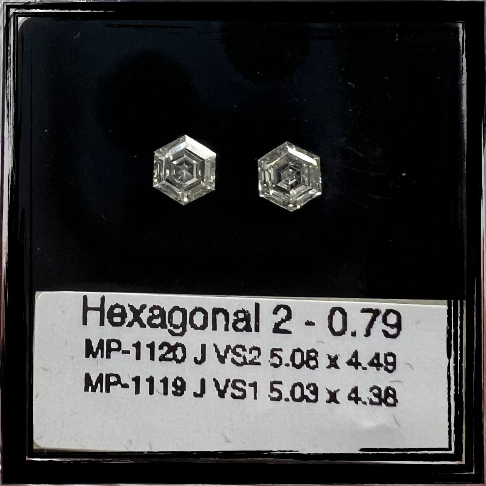 0.79 CT J VS1 HEXAGONAL diamond Pairs Inventory